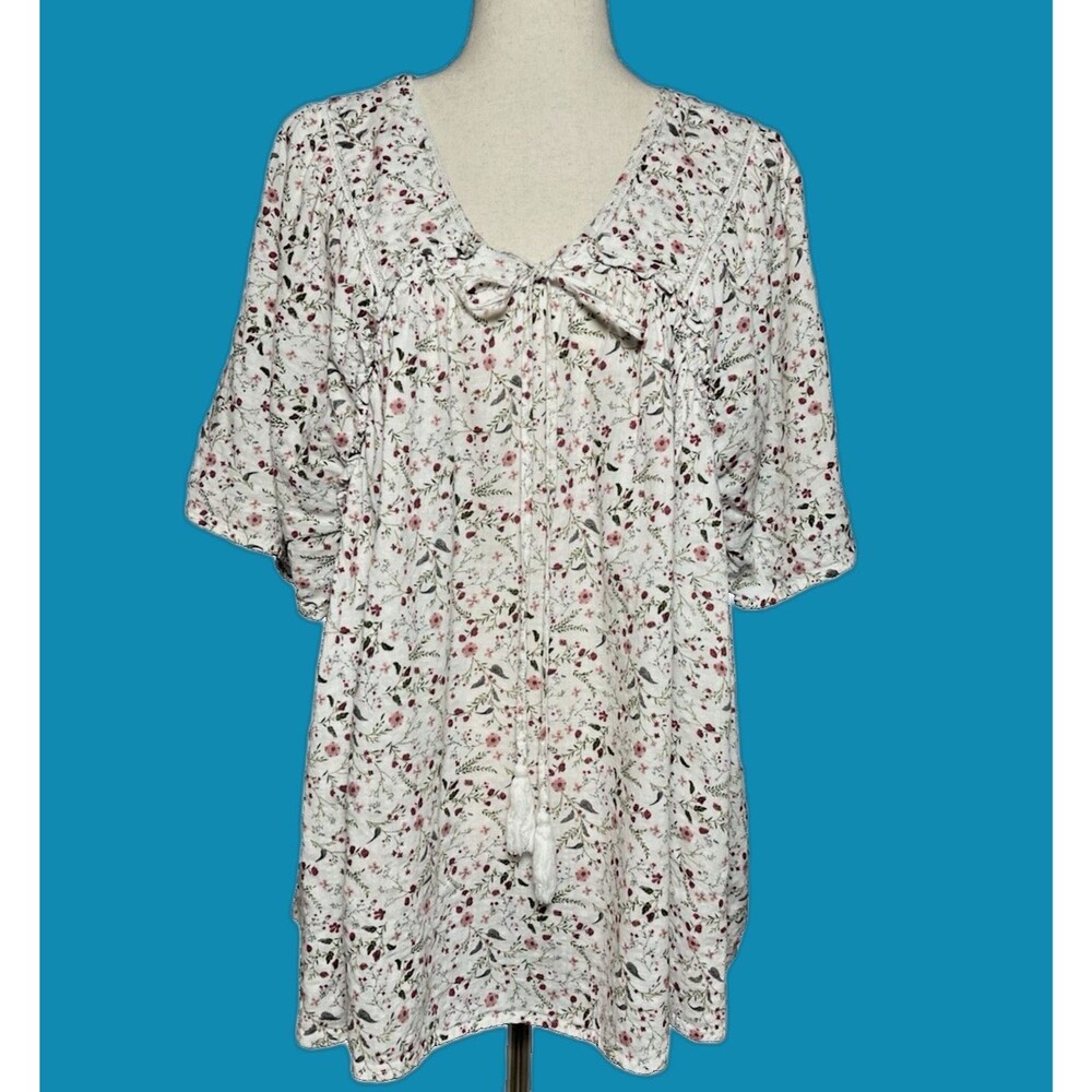 Easel womens top/dress feminine floral peasant boho coquette cottage party Med